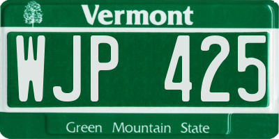 VT license plate WJP425