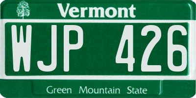 VT license plate WJP426