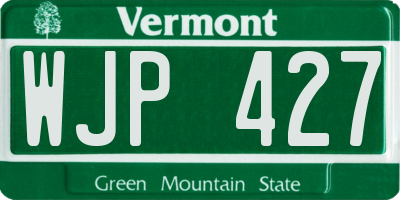 VT license plate WJP427