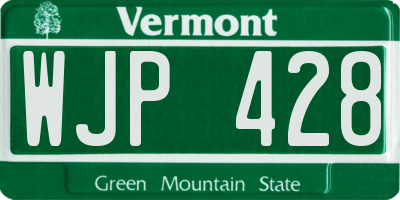 VT license plate WJP428