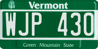 VT license plate WJP430