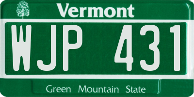 VT license plate WJP431