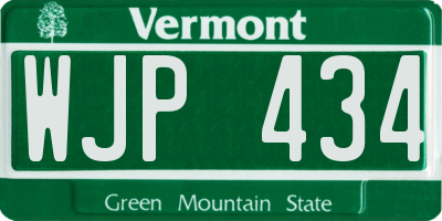 VT license plate WJP434