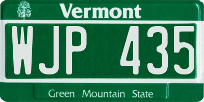 VT license plate WJP435
