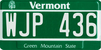 VT license plate WJP436