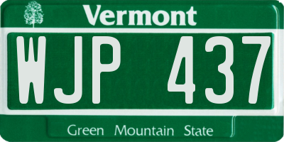 VT license plate WJP437