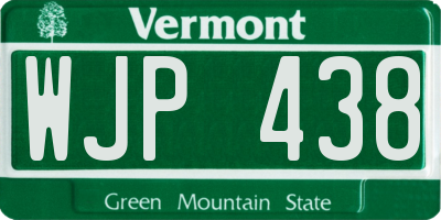 VT license plate WJP438