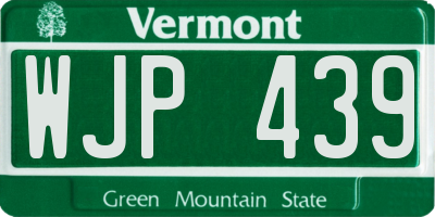 VT license plate WJP439