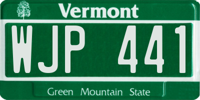 VT license plate WJP441