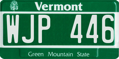 VT license plate WJP446