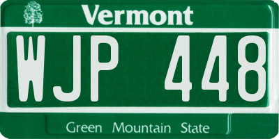 VT license plate WJP448