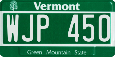 VT license plate WJP450