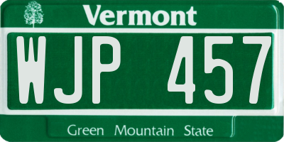 VT license plate WJP457