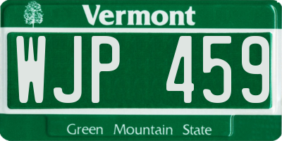 VT license plate WJP459