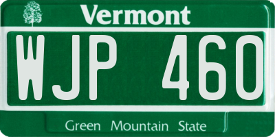 VT license plate WJP460