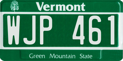VT license plate WJP461