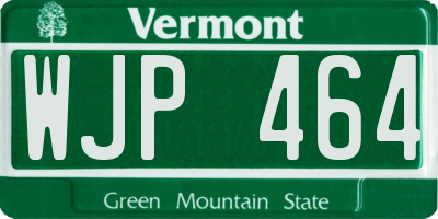 VT license plate WJP464