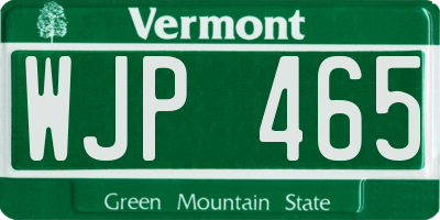 VT license plate WJP465