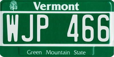 VT license plate WJP466