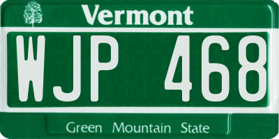 VT license plate WJP468