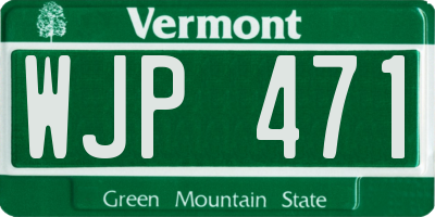 VT license plate WJP471