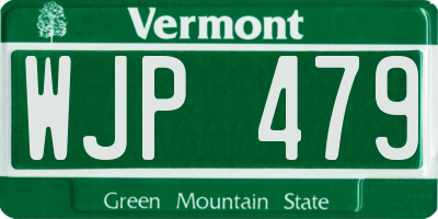 VT license plate WJP479