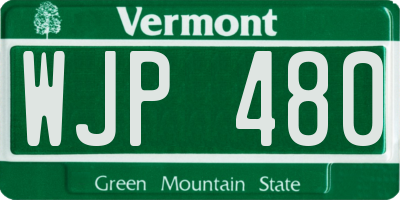 VT license plate WJP480
