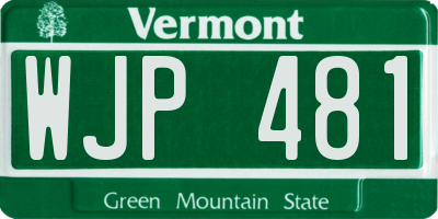 VT license plate WJP481