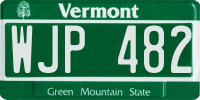 VT license plate WJP482