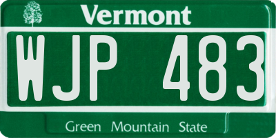VT license plate WJP483