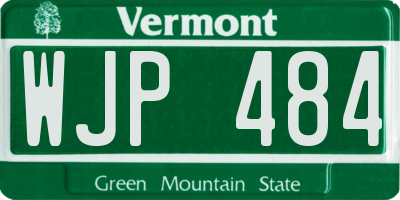 VT license plate WJP484