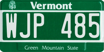 VT license plate WJP485