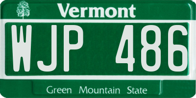 VT license plate WJP486