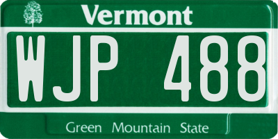 VT license plate WJP488
