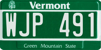 VT license plate WJP491