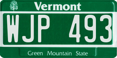 VT license plate WJP493
