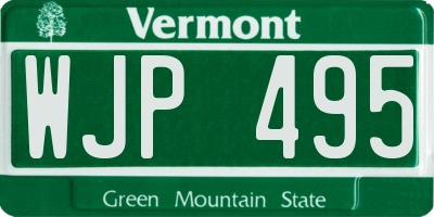 VT license plate WJP495