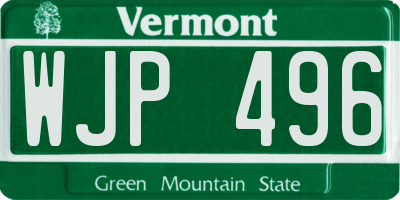 VT license plate WJP496