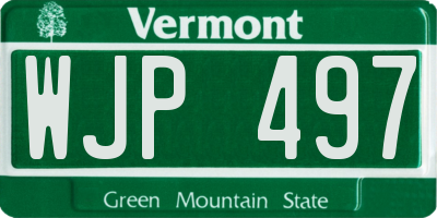 VT license plate WJP497