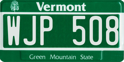 VT license plate WJP508