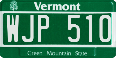 VT license plate WJP510