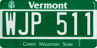 VT license plate WJP511