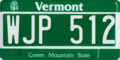 VT license plate WJP512