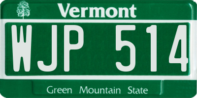 VT license plate WJP514