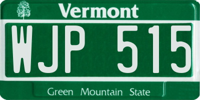VT license plate WJP515