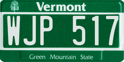 VT license plate WJP517