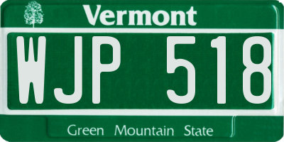 VT license plate WJP518