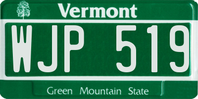 VT license plate WJP519