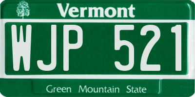 VT license plate WJP521