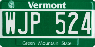 VT license plate WJP524
